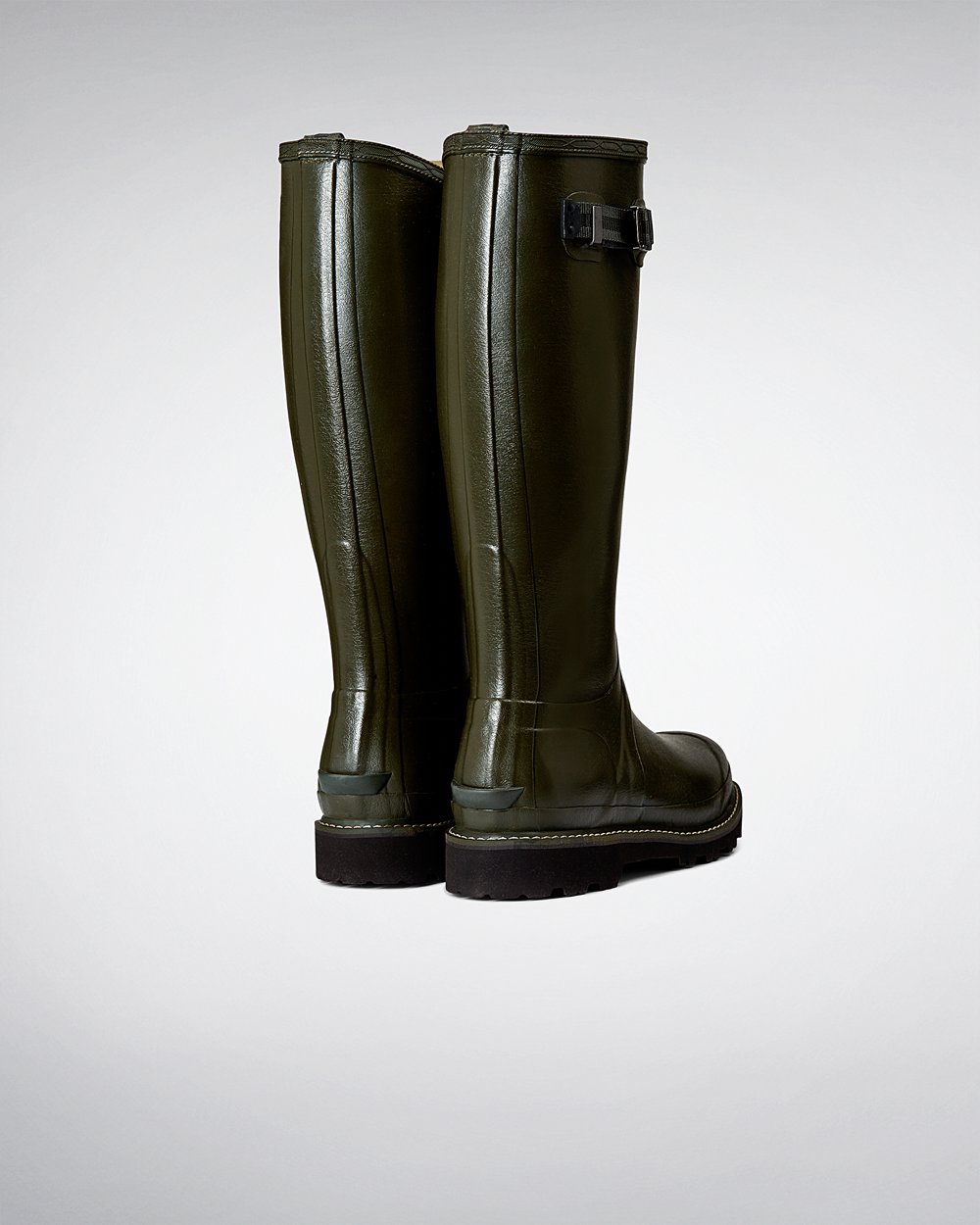 Womens Hunter Balmoral Poly-Lined - Tall Rain Boots Dark Olive - 9468-MWAPG